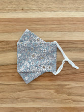 Load image into Gallery viewer, Dusky Blue Floral - Adjustable Face Mask