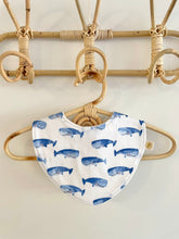 Load image into Gallery viewer, Blue Whales - Handmade Bib