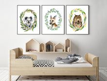Load image into Gallery viewer, Australian Animals Wreaths - Nursey Prints