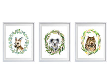 Load image into Gallery viewer, Australian Animals Wreaths - Nursey Prints