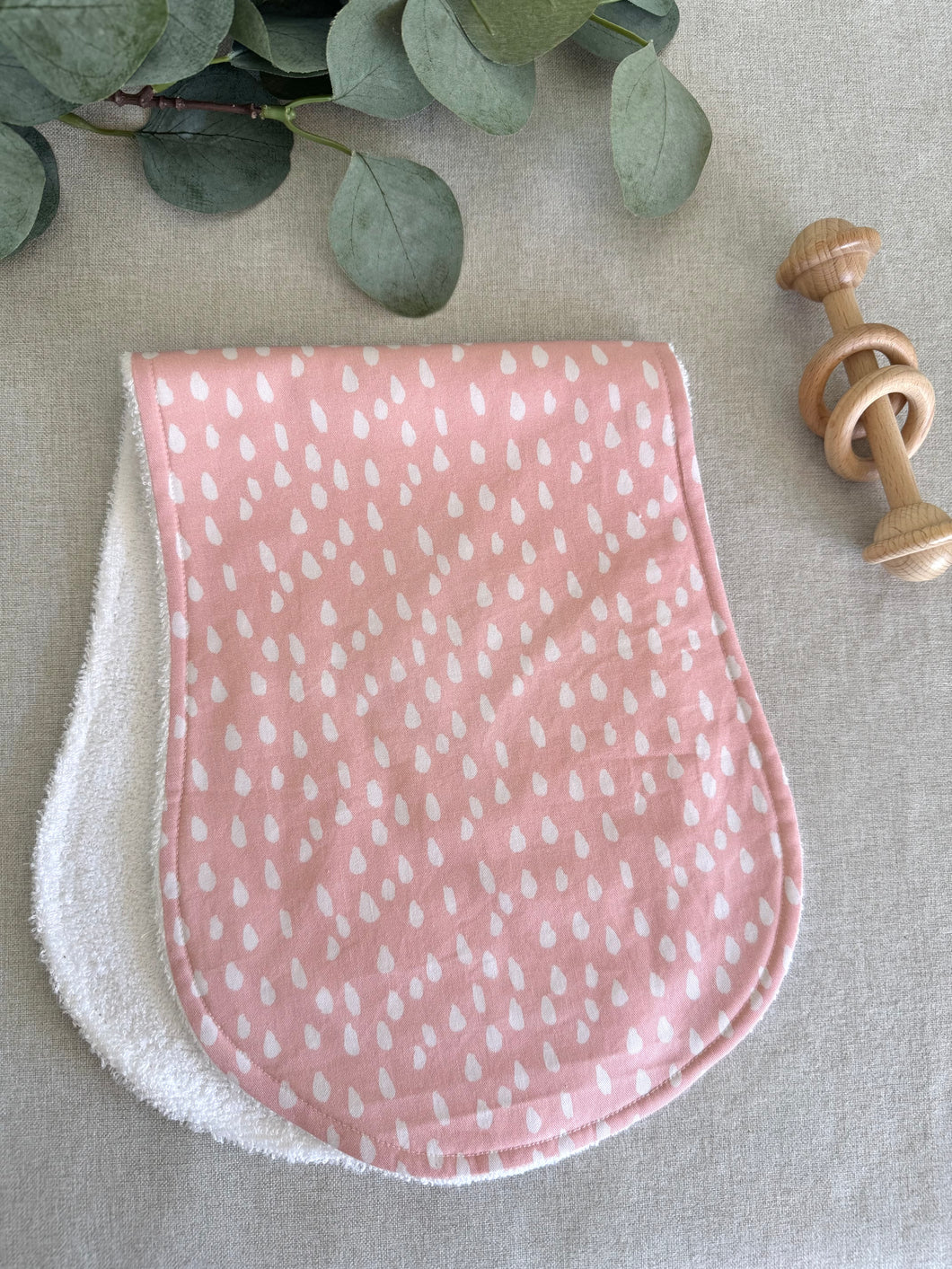 Pink Drops - Burp cloth