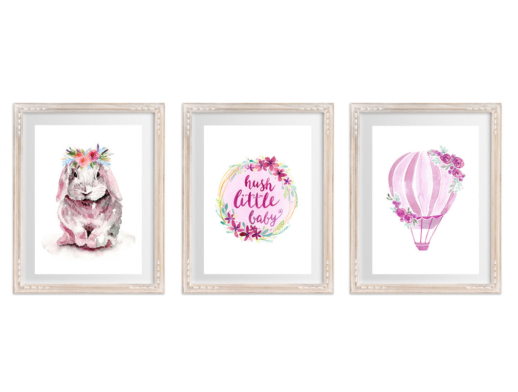 Pink Bunny - Nursey Prints