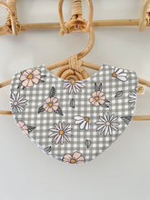 Load image into Gallery viewer, Floral Gingham - Handmade Bib
