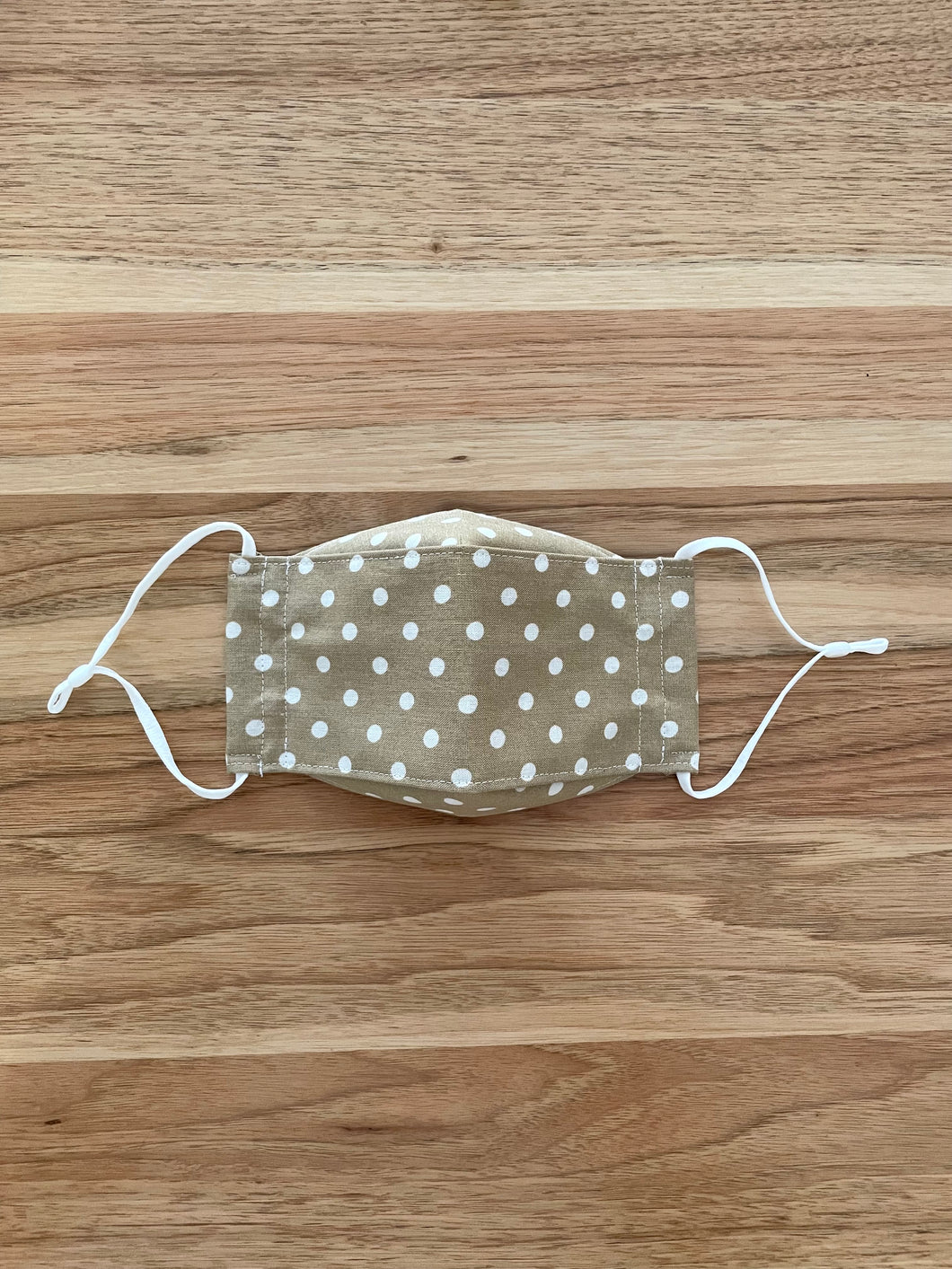 Beige Polka Dot - Adjustable Face Mask