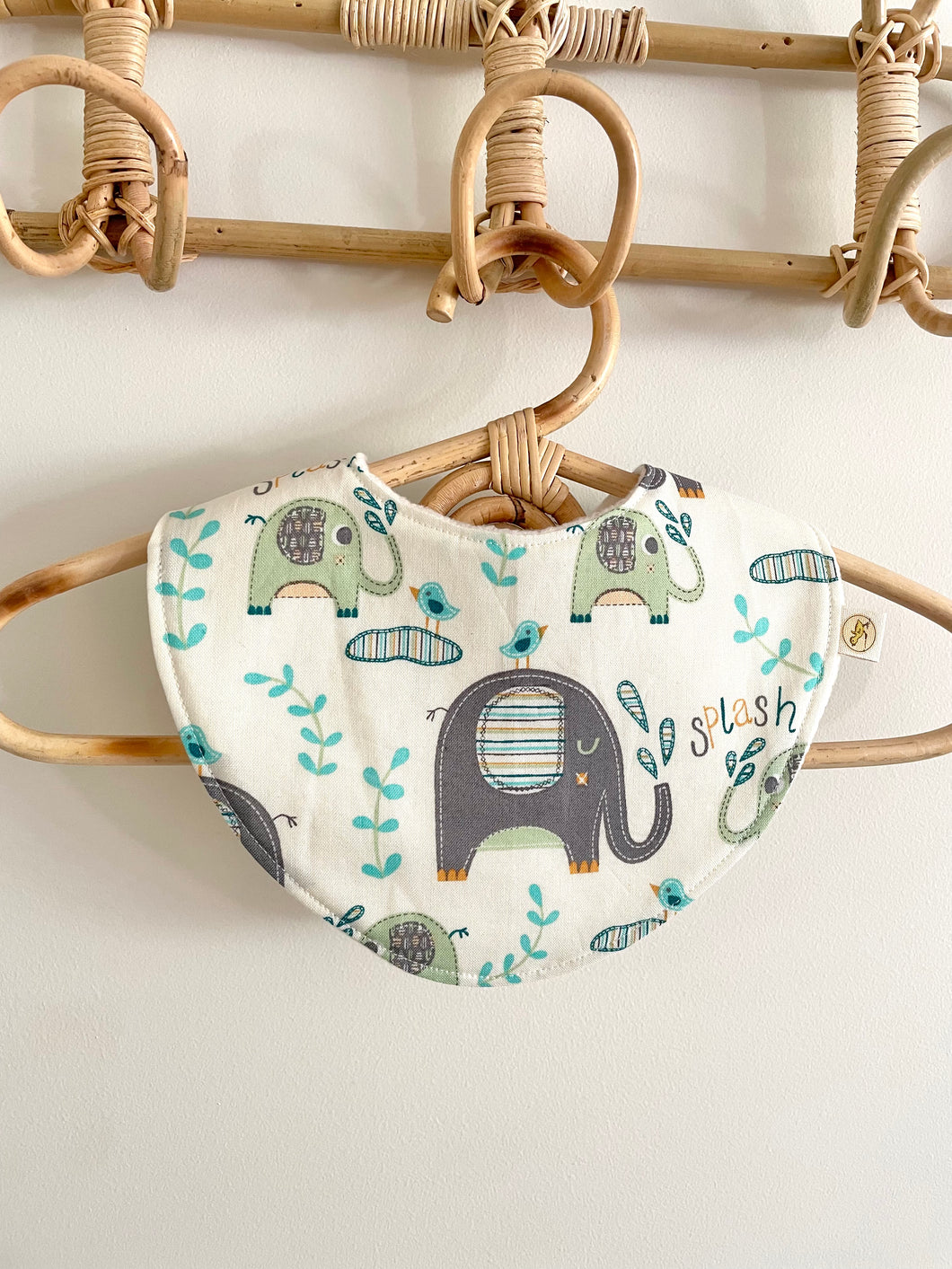 Elephant Splash - Handmade Bib