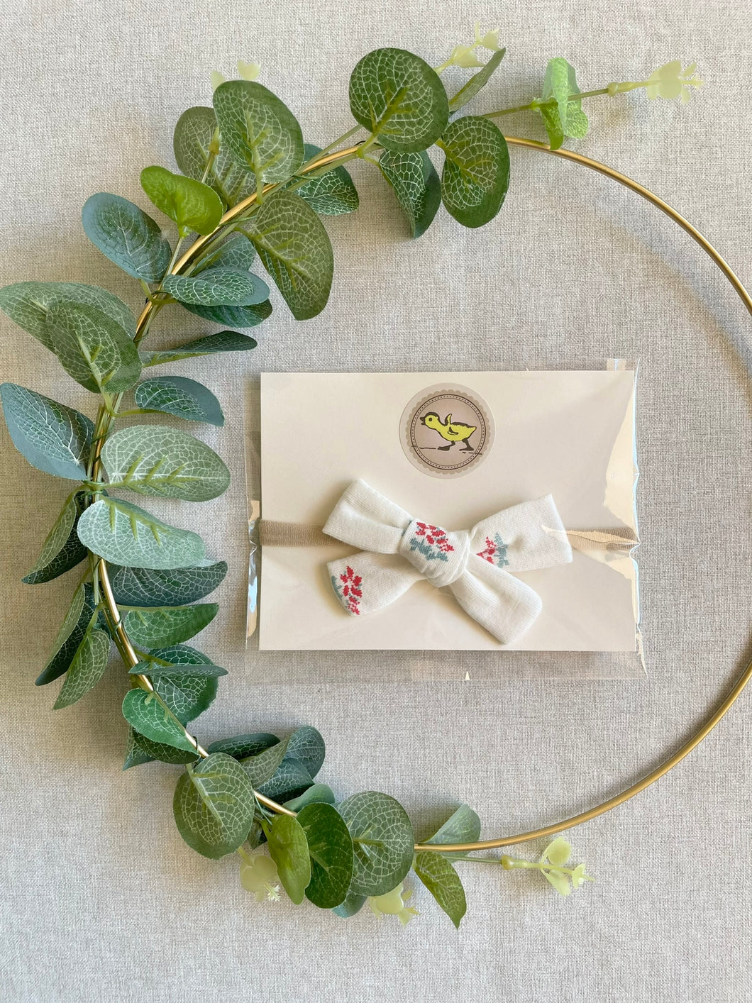 Red Flower Bow - Headband