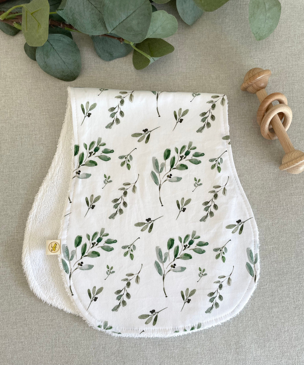 Olive Leaf - Burp cloth