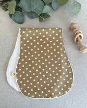 Load image into Gallery viewer, Beige Polka Dot - Burp cloth
