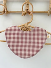 Load image into Gallery viewer, Dusty Pink Gingham - Handmade Bib
